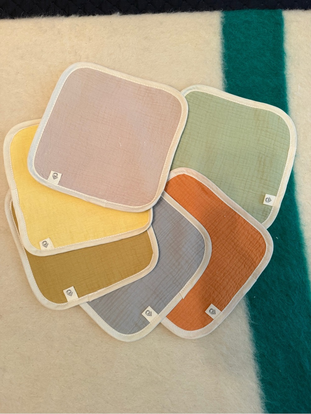 Neutral & Pastel Muslin Baby Washcloth Set - Multi Color